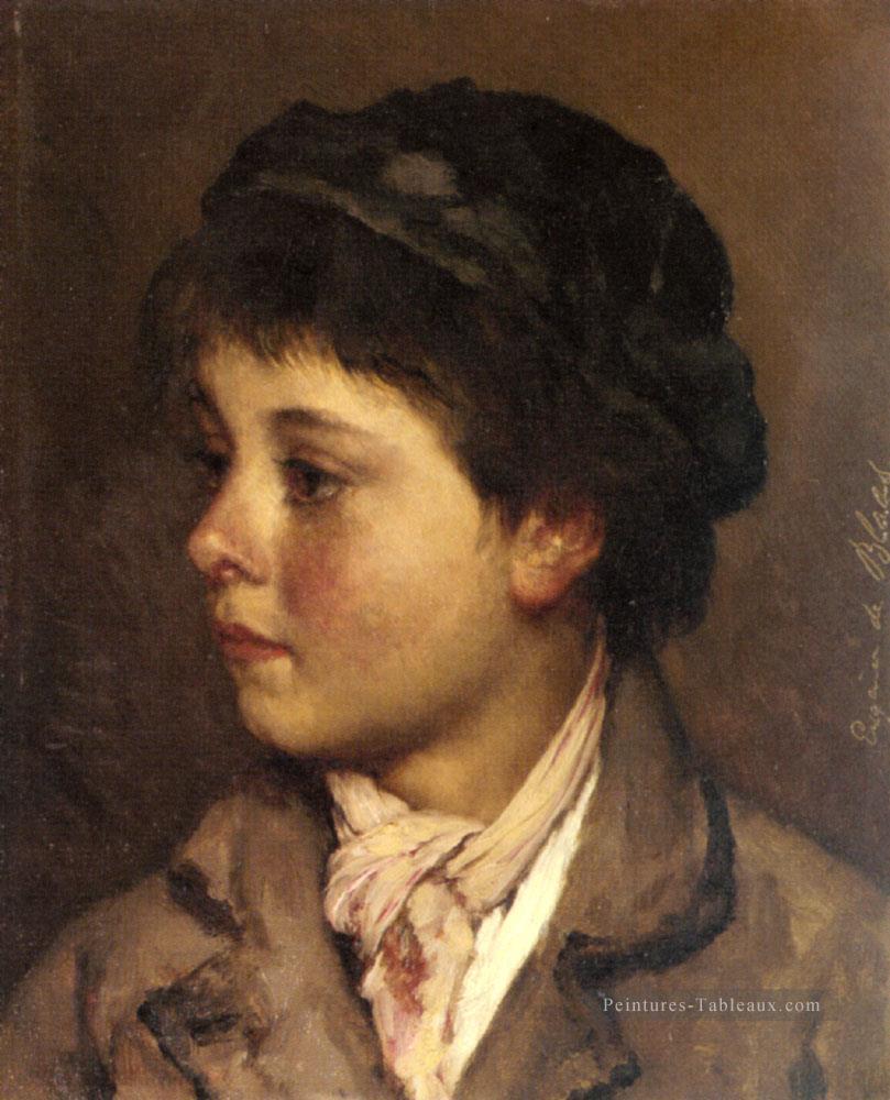 Tête d’un jeune garçon dame Eugène de Blaas Peintures à l'huile